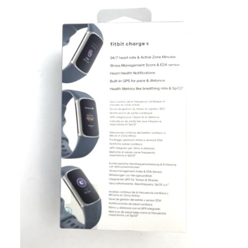 Fitbit Charge 5 Fitness & Health Tracker - Blue/Platinum Stainless Steel