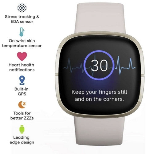 Fitbit Sense Lunar White/Soft Gold Smart Watch freeshipping - Care Monitors UK I Discover The Best Range of Home Healthcare