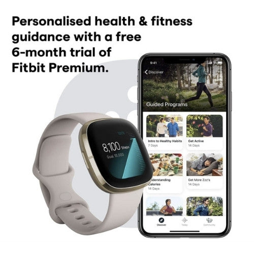Fitbit Sense Lunar White/Soft Gold Smart Watch freeshipping - Care Monitors UK I Discover The Best Range of Home Healthcare
