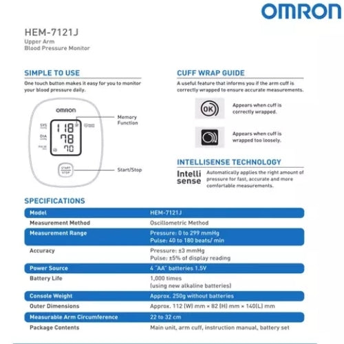Omron M2 Basic Upper Arm Blood Pressure Monitor HEM-7121J-E freeshipping - Care Monitors UK I Discover The Best Range of Home Healthcare